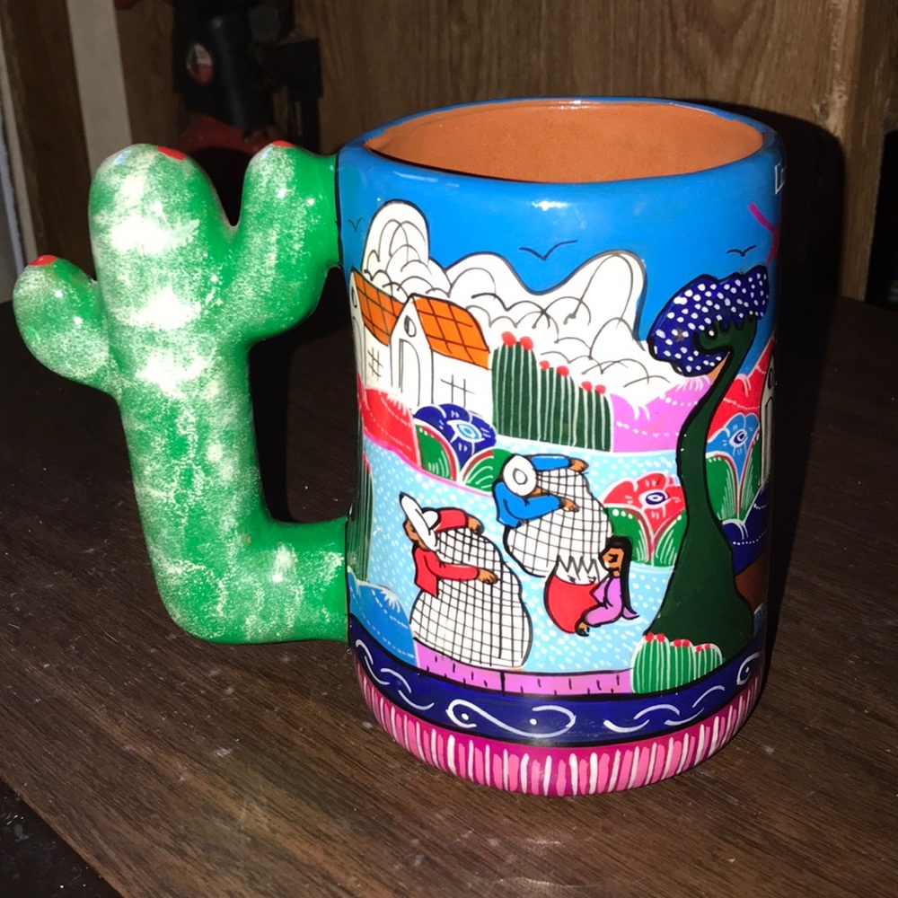 🌵Colorful handpaint Cozumel Cactus ceramic mug - Picture 4 of 5